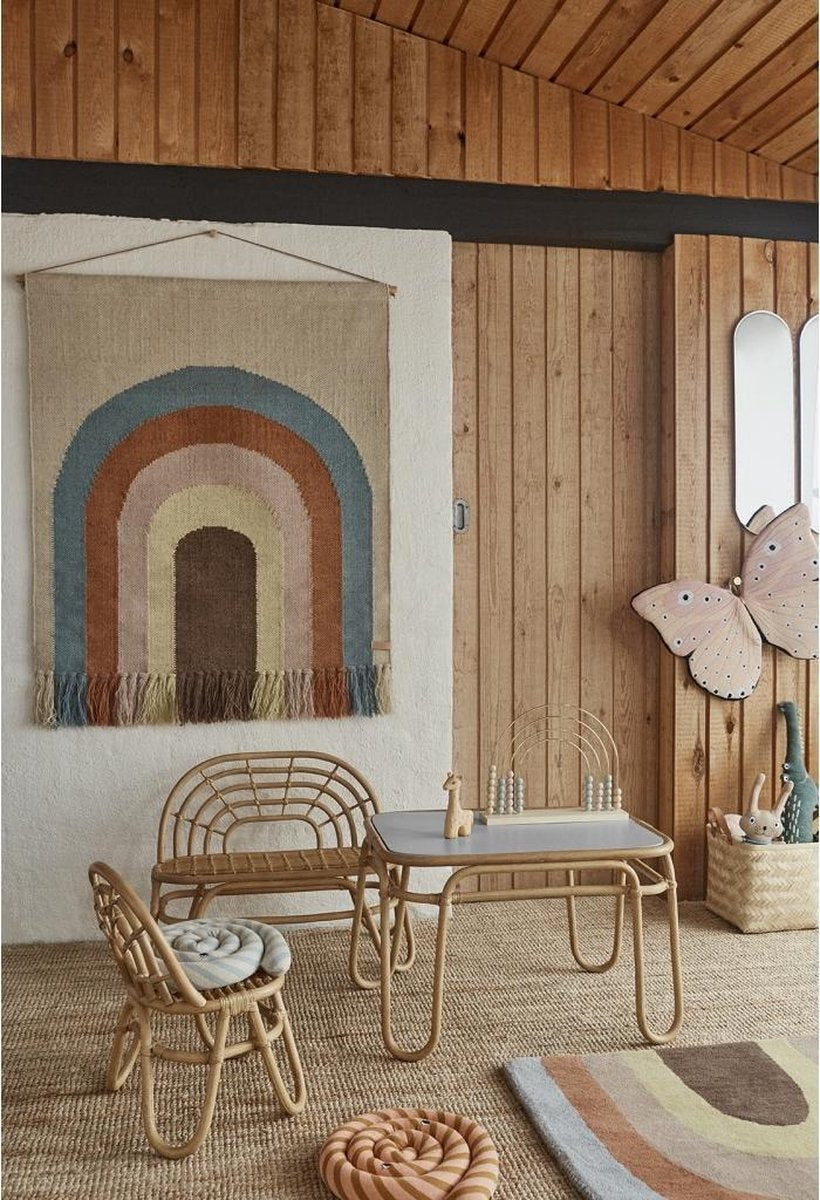 OYOY living Regenboog mini rainbow bench - Kinderbank - Rotan