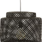 Atmosphera Hanging lamp woven Bamboo - 40 x 38 cm - Black