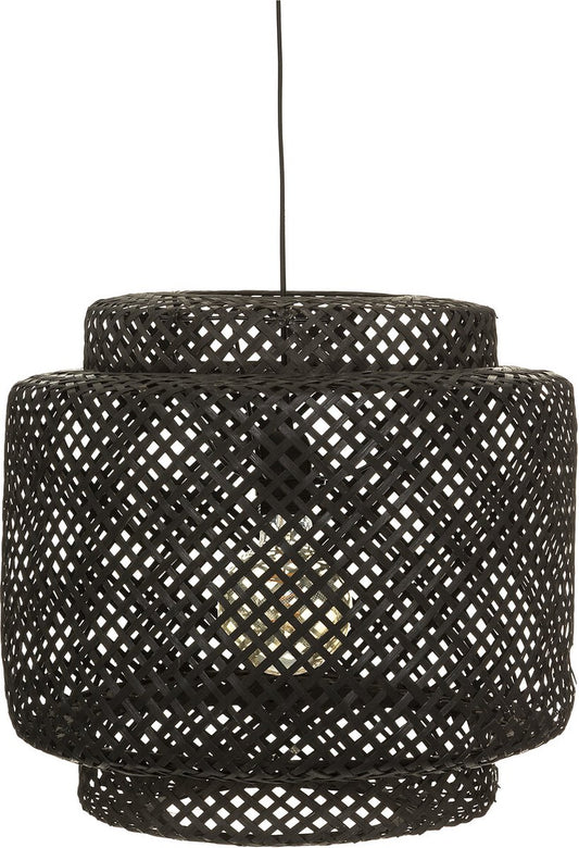 Atmosphera Hanglamp gevlochten Bamboe - 40 x 38 cm - Zwart