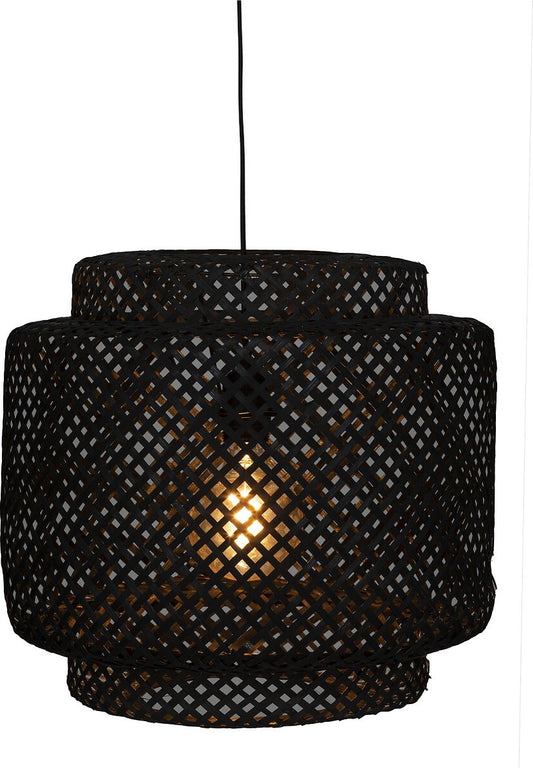 Atmosphera Hanglamp gevlochten Bamboe - 40 x 38 cm - Zwart
