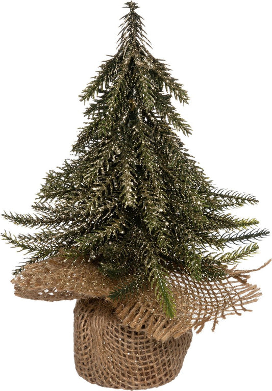 Kerstboom mini - Goud / zilver of sneeuw - H20 cm - Tafeldecoratie - OPGELET GEASSORTEERD GELEVERD