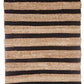 Carpet jute black stripe - rug 90 x 60 cm