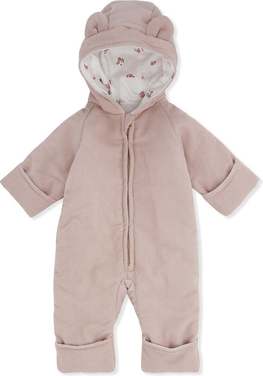 Konges Sløjd Onesie - Teddy Suit - Rose Smoke/Bonderose - Kruiper - Kinderen - 9 Maanden