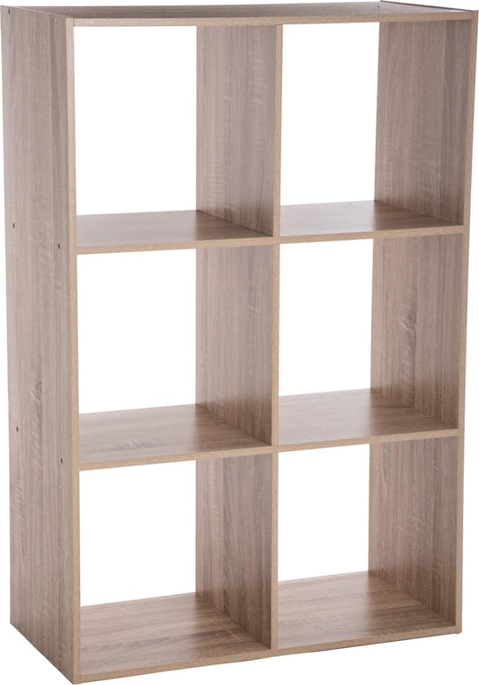 Atmosphera 6-SHELVES cabinet - Wood - Natural -: L. 67.6 x D. 32 x H. 100.5 cm - Storage - Bookcase