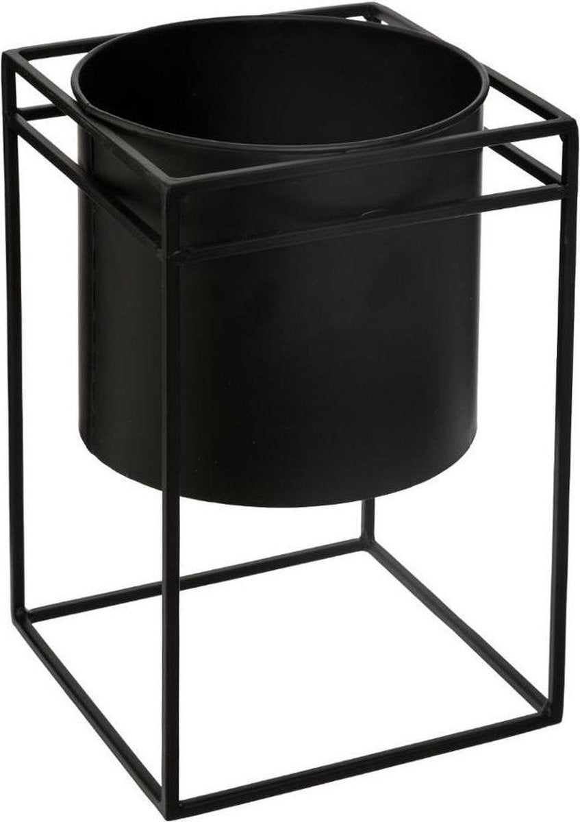 Atmosphera standing planter Metal Black 16x16x25CM - set of 2