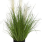 siergras met pluimen - plant - groen/Wit in zwarte pot - 70cm Hoog