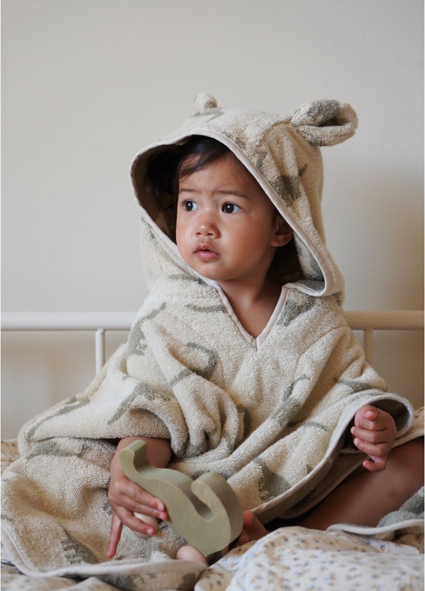 Konges Sløjd Terry poncho Dino Toddler - 2-4 years - Bath poncho with hood