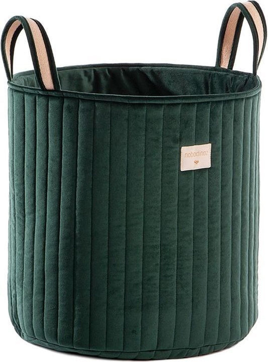 Nobodinoz Panier de Rangement Savanna Velours Vert