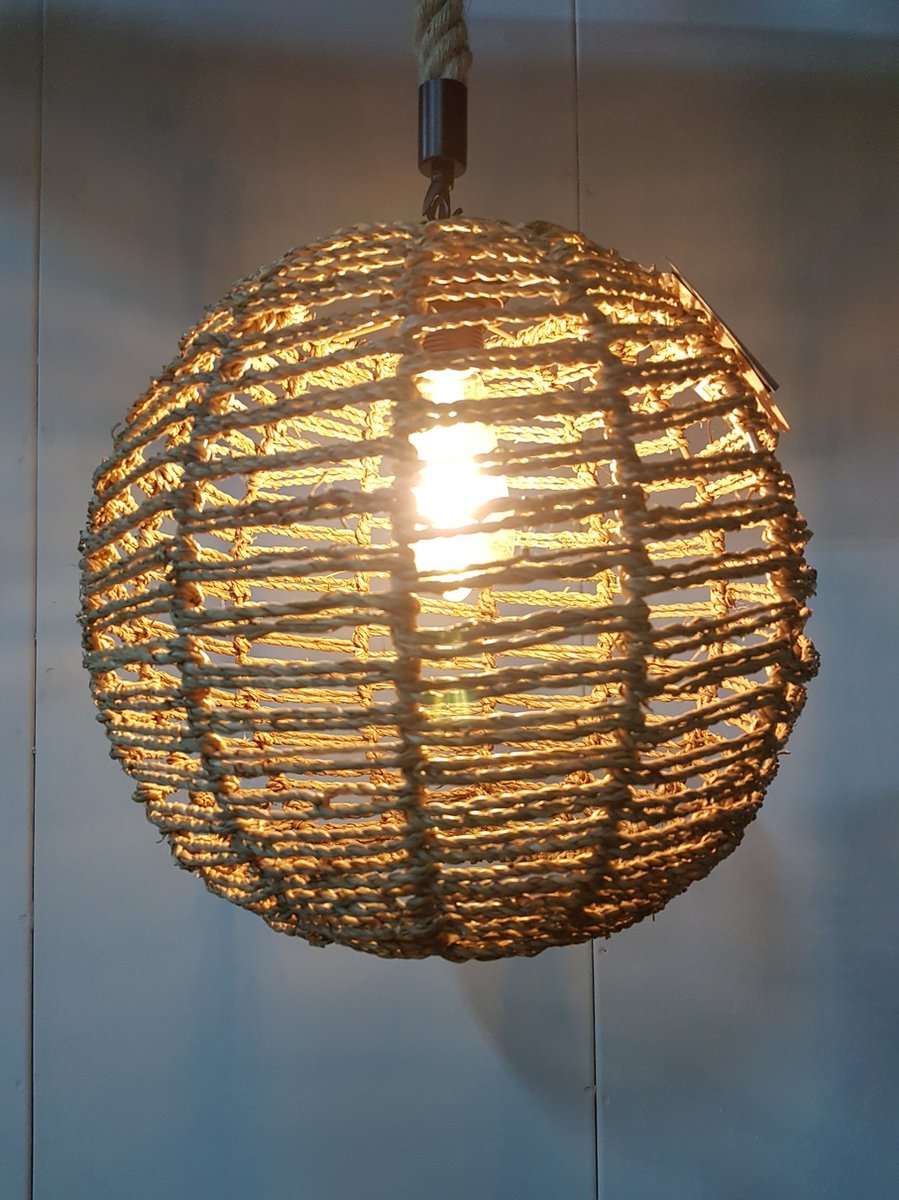Atmosphera Hanging Lamp Design Metal Rattan Diameter 33 cm Sphere