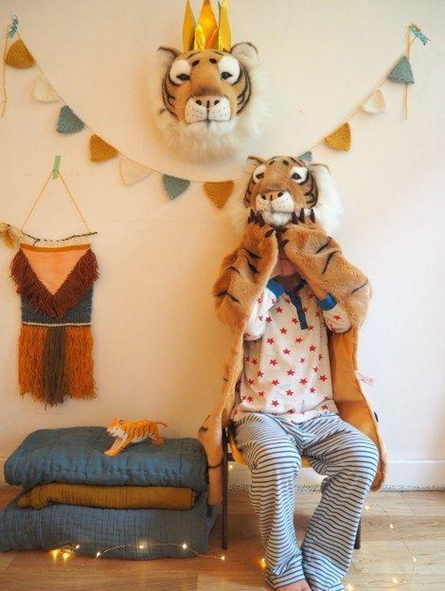 Wild & Soft Felix dierenkop pluche wanddecoratie - Tijger