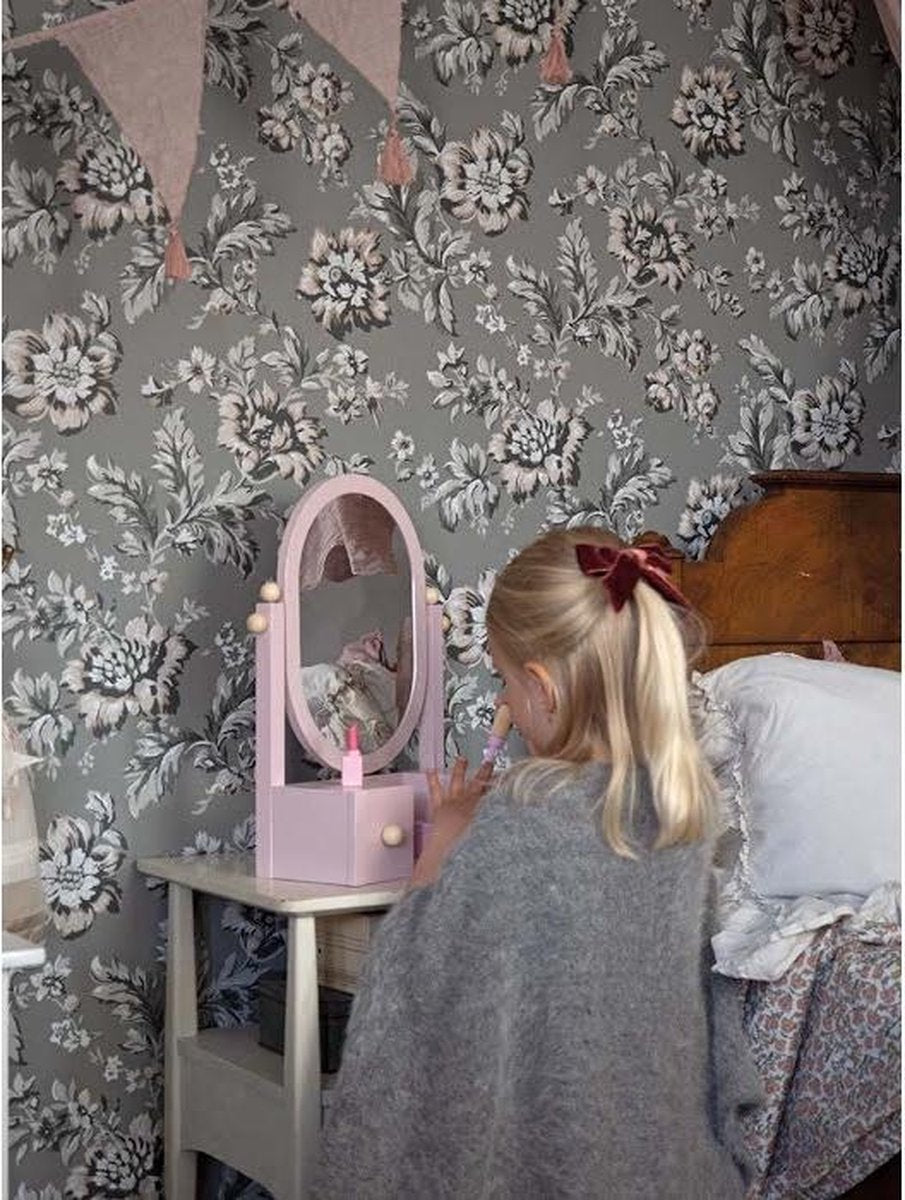 Jabadabado Coiffeuse en Bois avec Miroir de Maquillage pour Enfants - Ovale Autonome - Rose