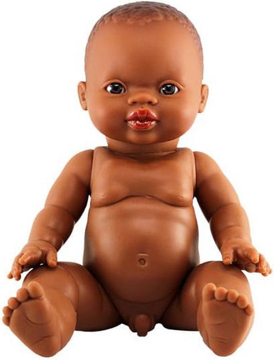 Paola Reina Gordi baby doll unclothed with brown eyes - Not suitable for bathing - 34cm