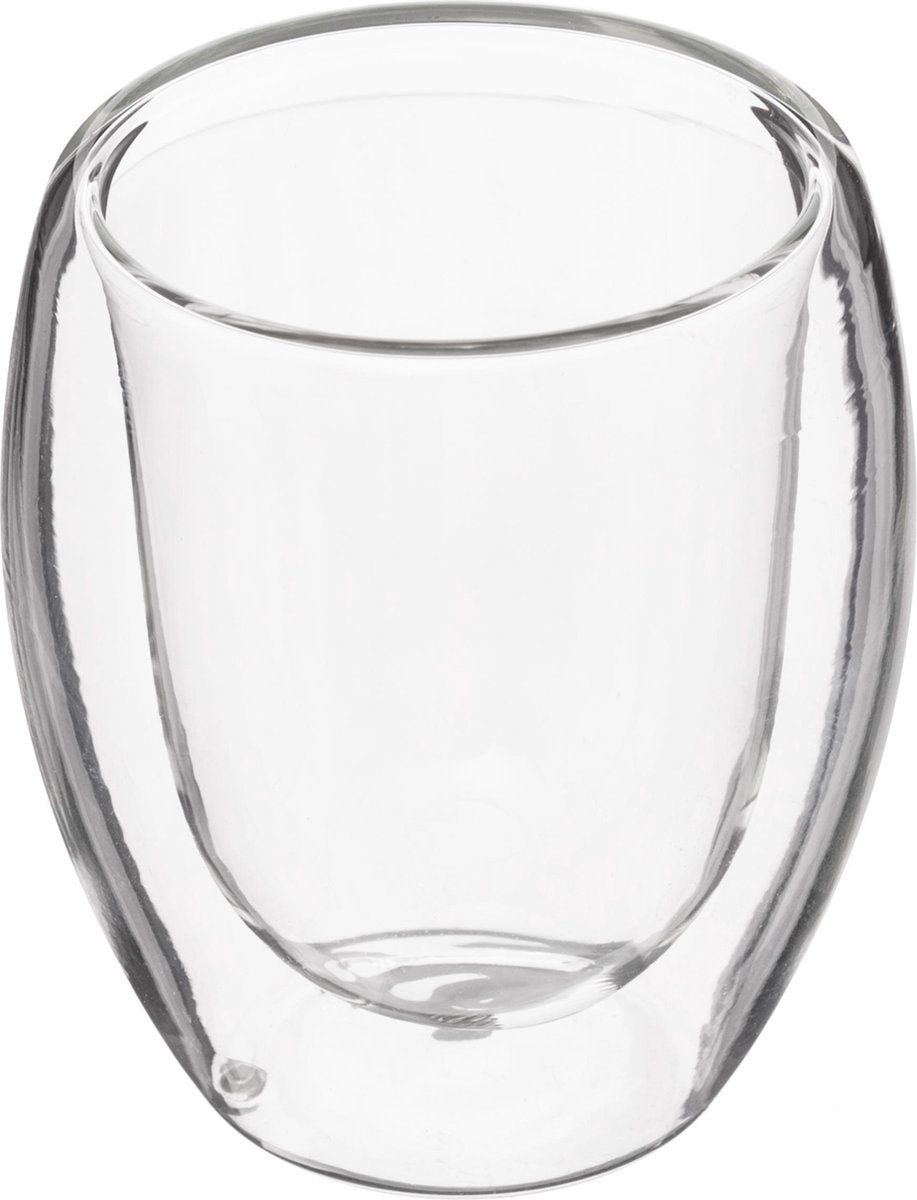 Secret de gourmet Set of 2 Double-glazed transparent glass mugs - 10cl - Coffee glasses