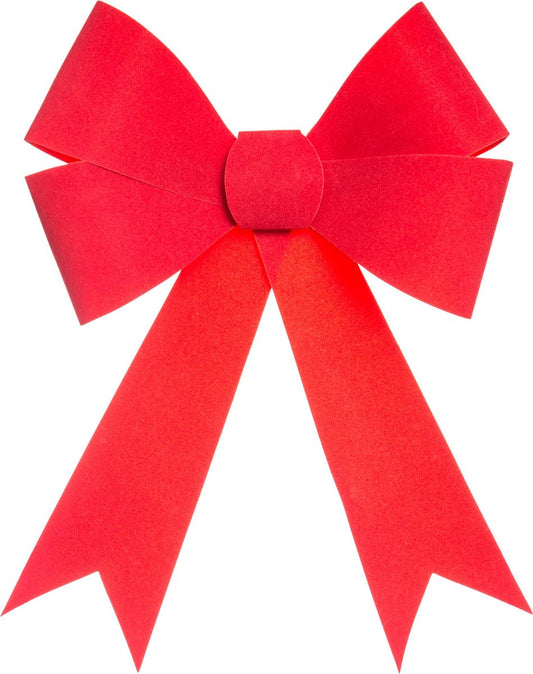 Christmas bow for the Christmas tree - Set of 4 - Super cute bow for gifts - Christmas decoration - Red - Velvet - 30 x 23.5 cm