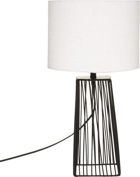 Tropi Table Lamp - H 46 cm - Black with white lampshade