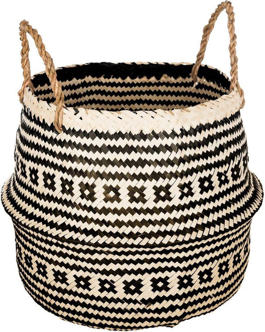 Atmosphera Wicker storage basket black - Flowerpot - Seagrass