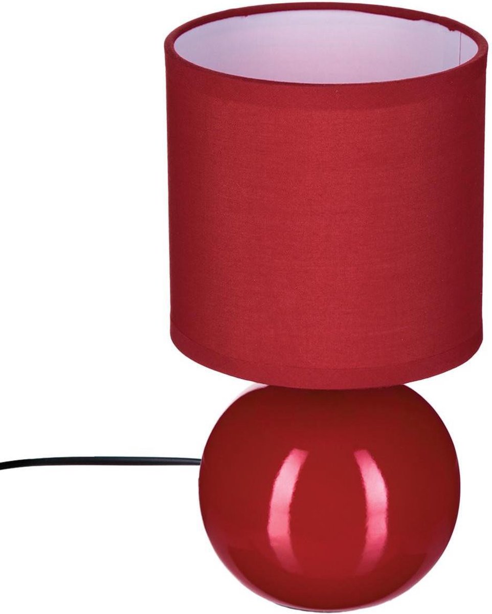 Atmosphera Timeo ballamp tafellamp Keramiek - Rood - H 25 cm