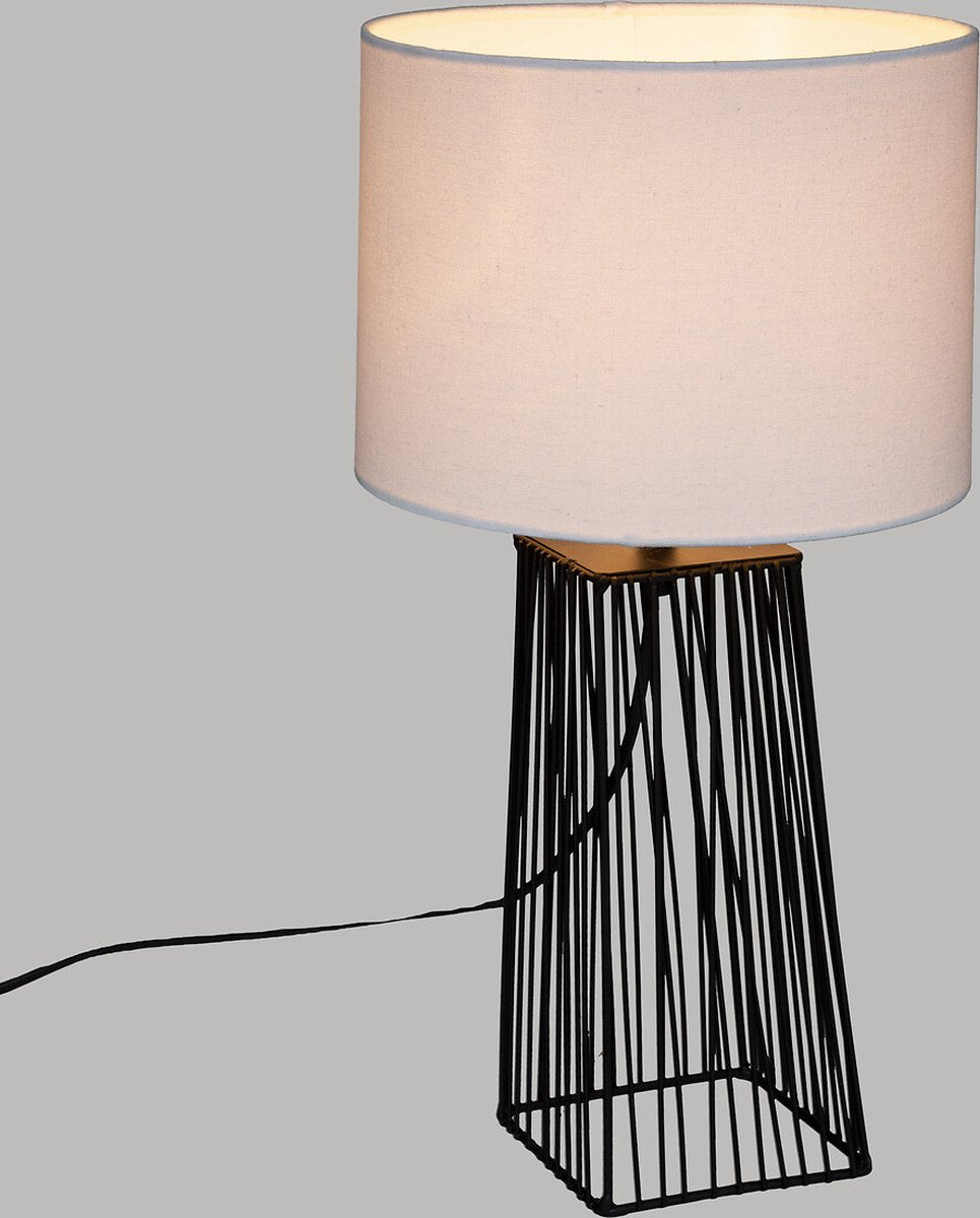 Tropi Table Lamp - H 46 cm - Black with white lampshade