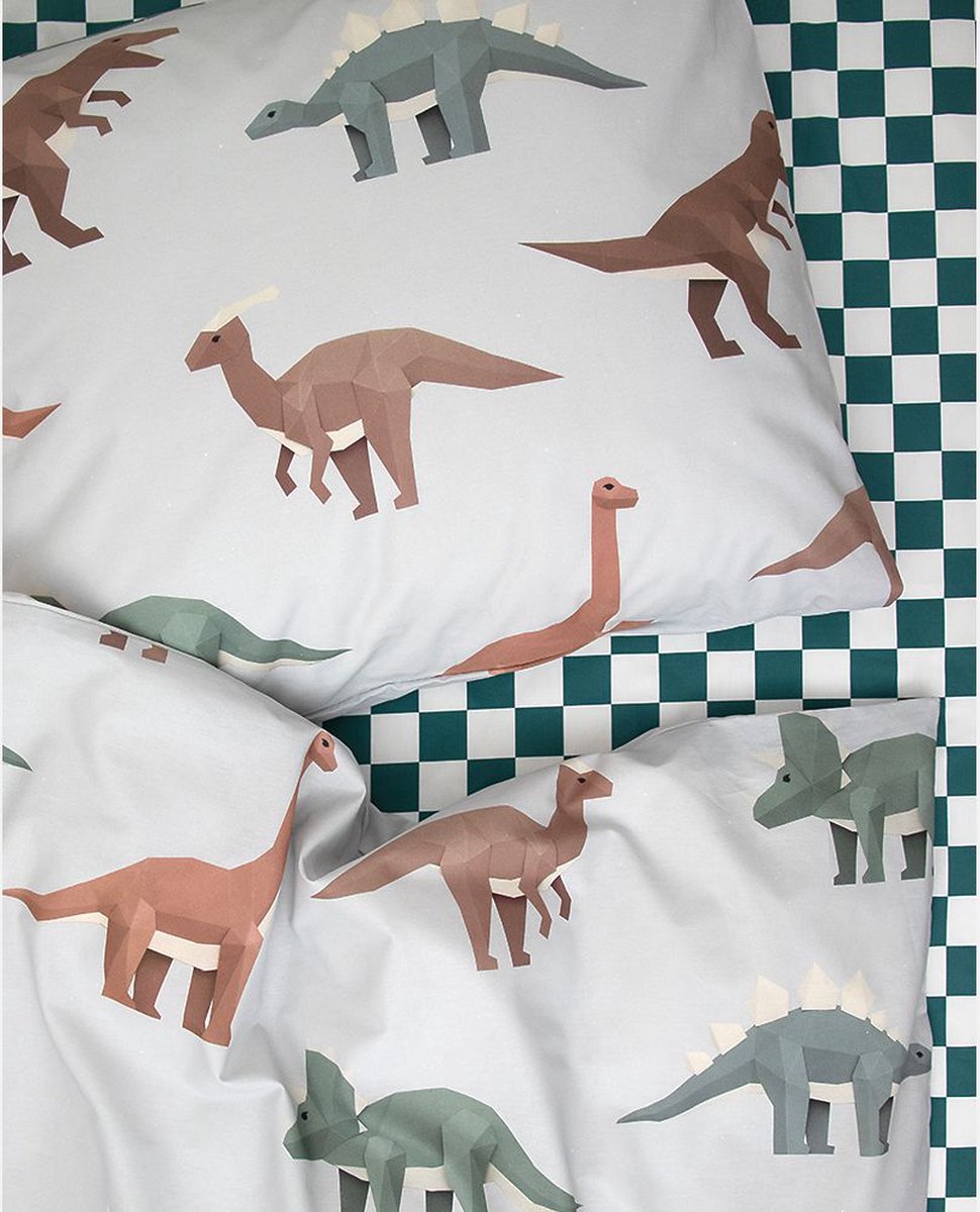 Studio Ditte Duvet cover Dinosaur 140x220cm - Light gray