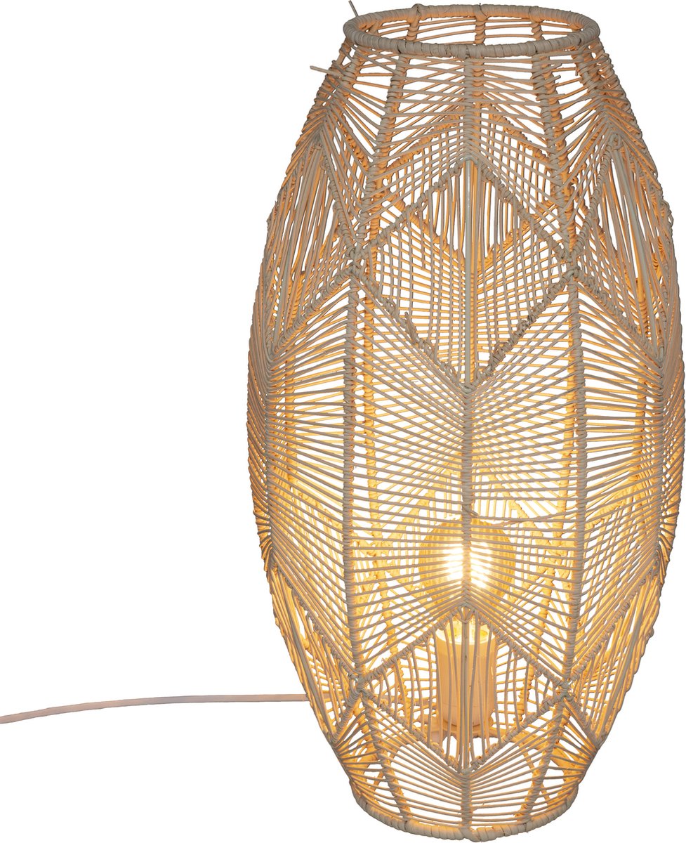 Atmosphera Kita Lampe rotin / H48 cm - Beige - Naturel - Lampadaire - Style Bohème