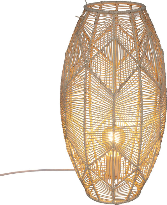 Atmosphera Kita Lamp rattan - H48 cm - Beige - Naturel - Vloerlamp - Bohemien stijl