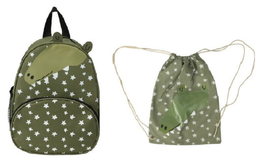 Toddler / toddler backpack + swimming bag set Crocodile