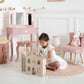 Atmosphera Kids Sisi Kaptafel - tafel hartje met krukje - roze met gouden afwerking
