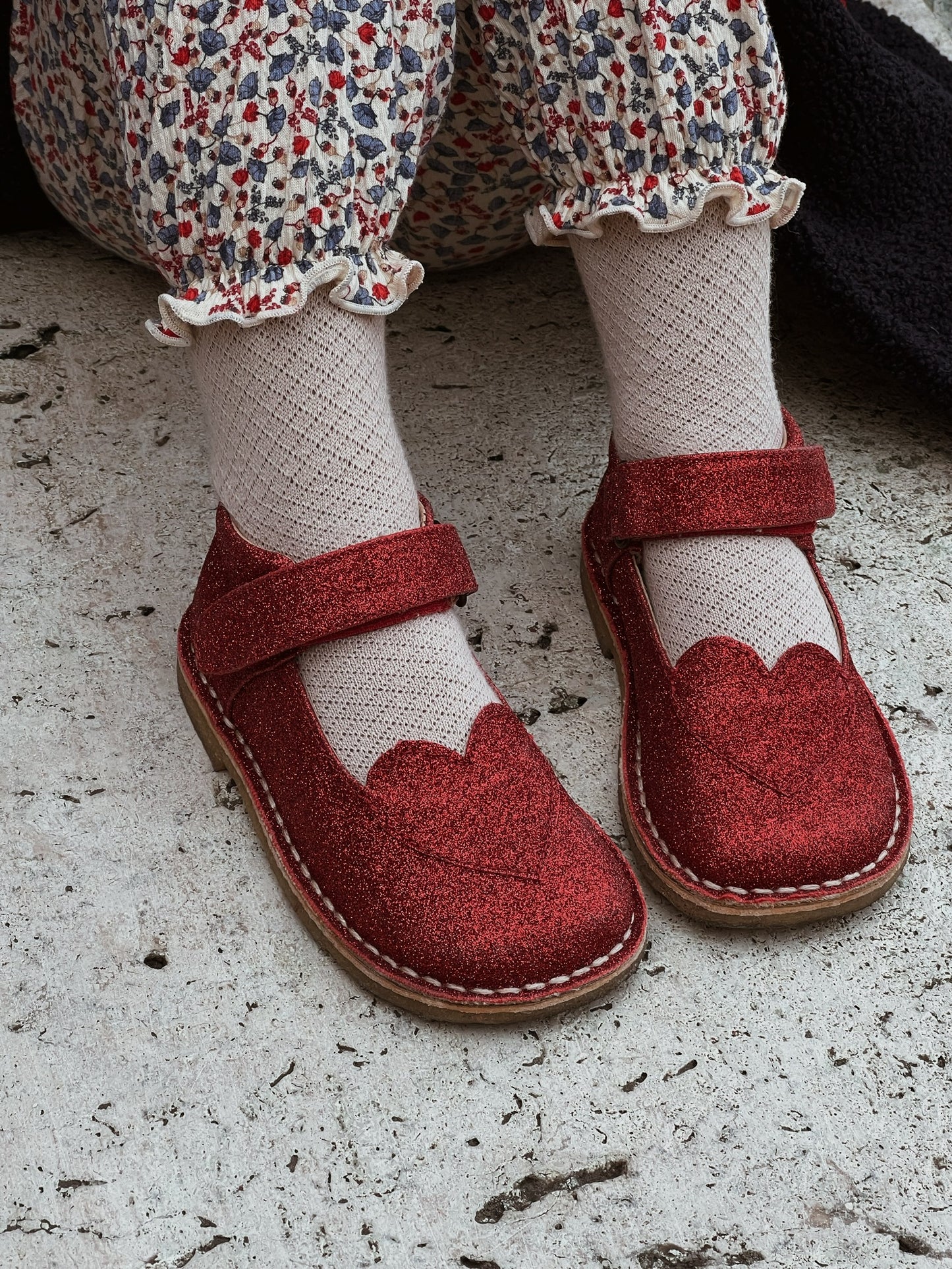 Chaussure fille Konges Sløjd Mini coeur - Rouge de Noël