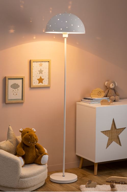 Atmosphera Kids Vloerlamp Mush - Met sterrenhemel - E27 niet inbegrepen - Ø35xH150cm - Wit