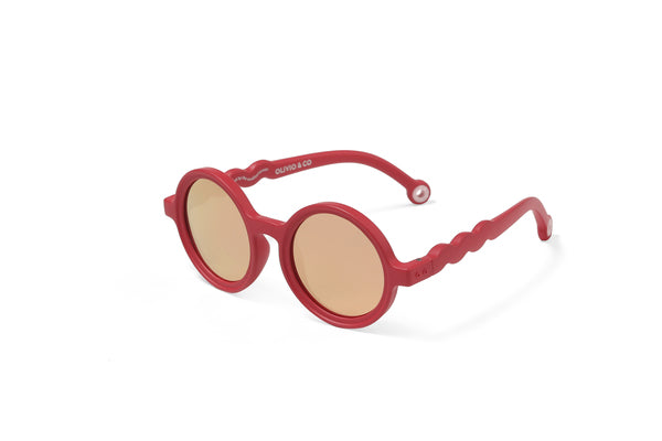 Olivio&amp;CO - Lunettes de soleil - 0/3 ans - Serre - Verres ronds - Rouge Bégonia