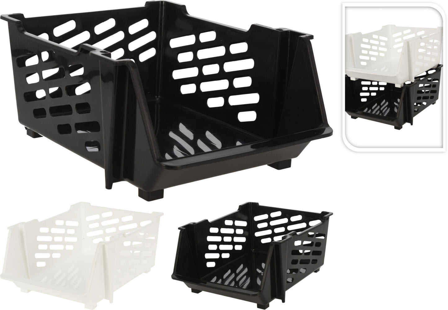 Storage / Organizer - Stackable - 2 pieces - Available in 2 colors