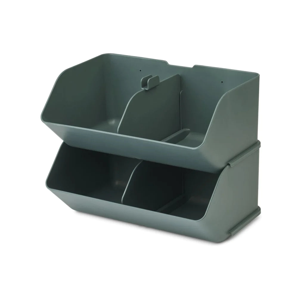 Liewood Rosemary stackable storage bin - Medium - 2 pieces - Whale blue