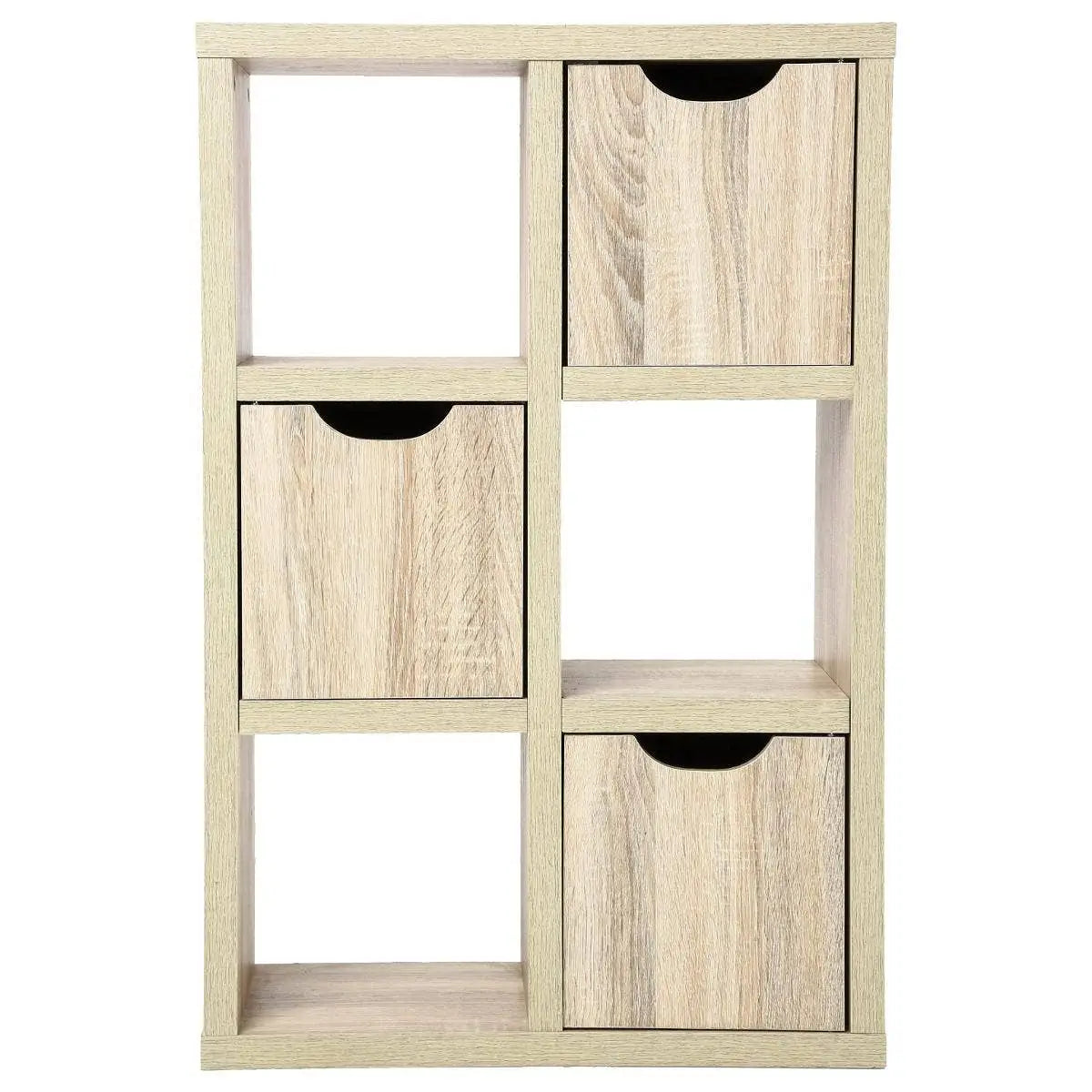 5Five Bookcase 6 Compartments + 3 drawers 60x29.5x95cm - Natural