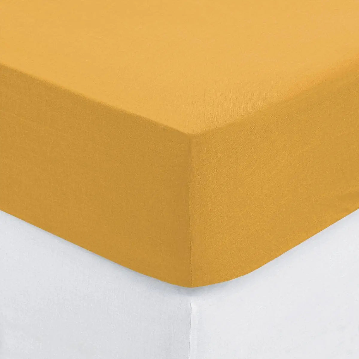 Atmosphera Fitted sheet cotton 160x200cm - Ocher