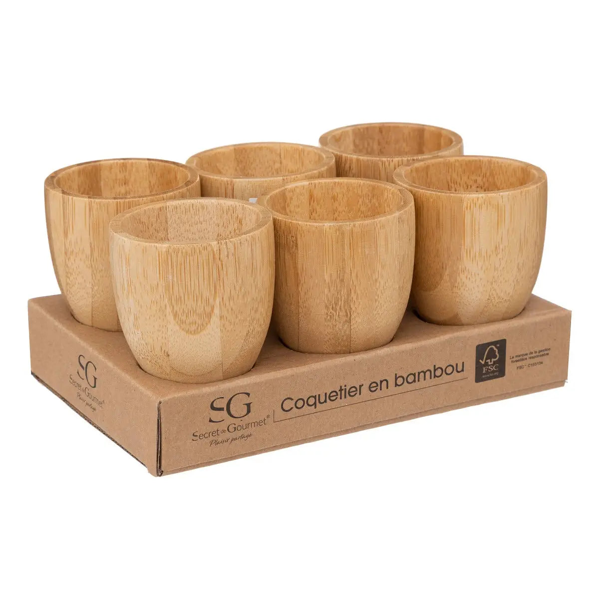 Secret de gourmet Egg cups bamboo - Set of 6 - H7.5 CM