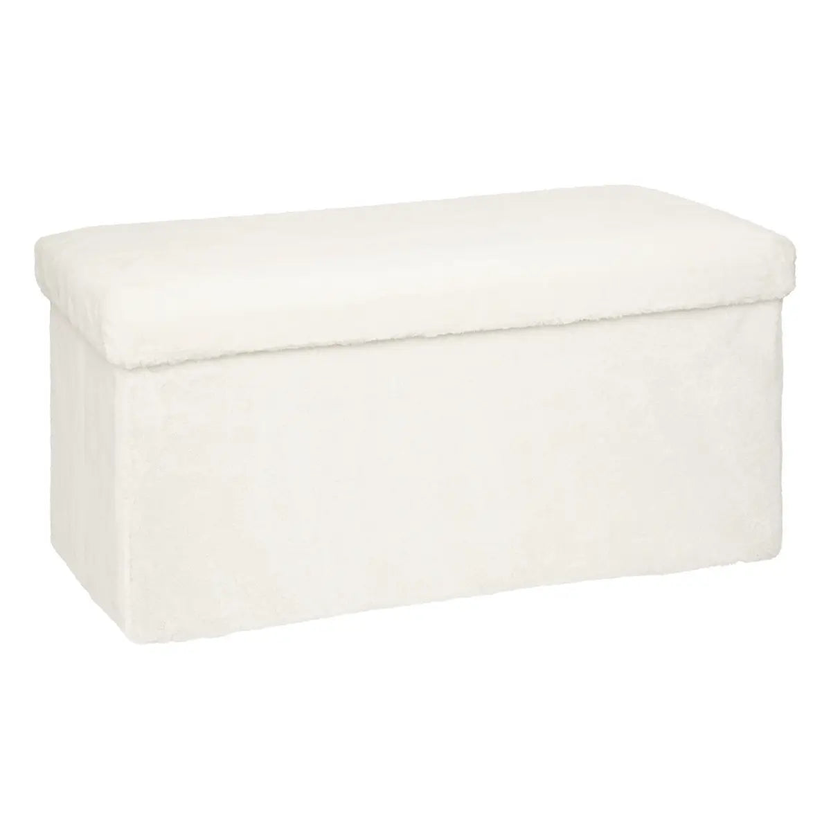 Atmosphera Pouf Ezzio - Peluche extra douce - Blanc - 76 x 38cm 