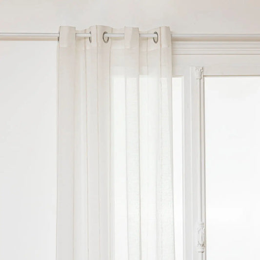 Atmosphera Nata Curtain - Ready made with rings - White - 140 x 260 cm