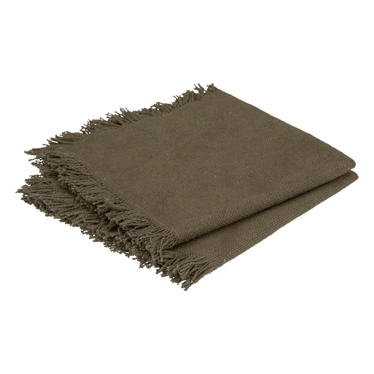 Atmosphera Maha servetten set van 2 - Katoen - Khaki - 40 x 40 cm