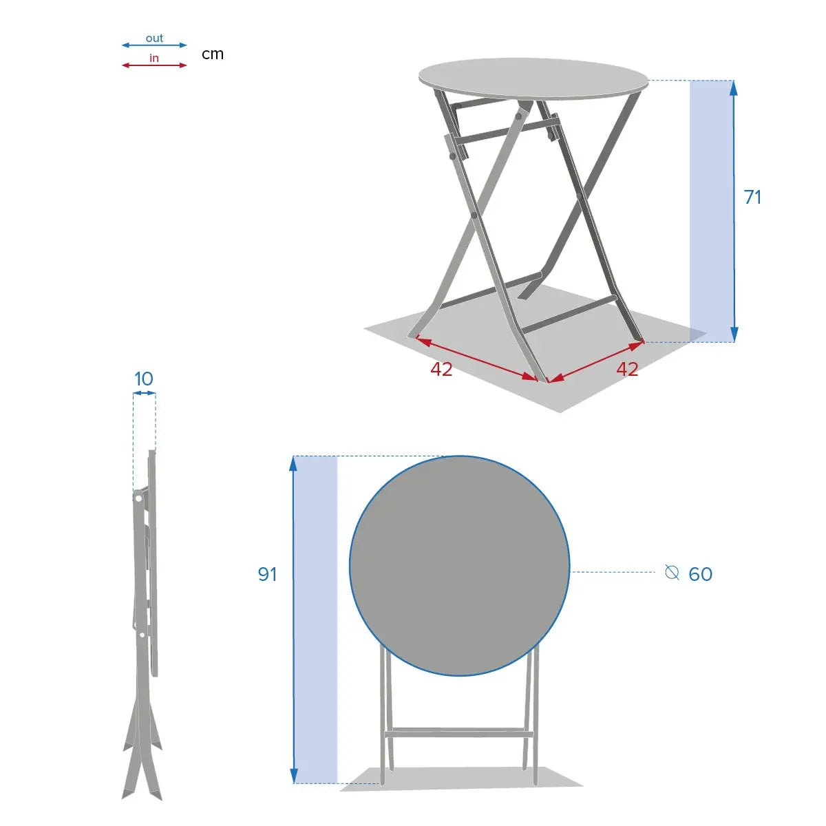 Hespéride Luxe Bistrotafel - Greensboro Tafel - Mosterd - 60x60x71cm