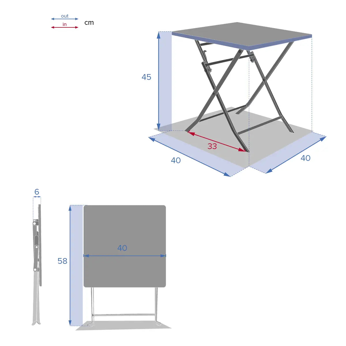 Hespéride - Luxury Bistro side table - Greensboro side table - Graphite gray - 40x40x45cm