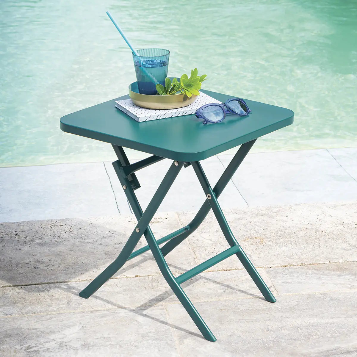 Hespéride - Luxury Bistro side table - Greensboro side table - Duck Blue - 40x40x45cm