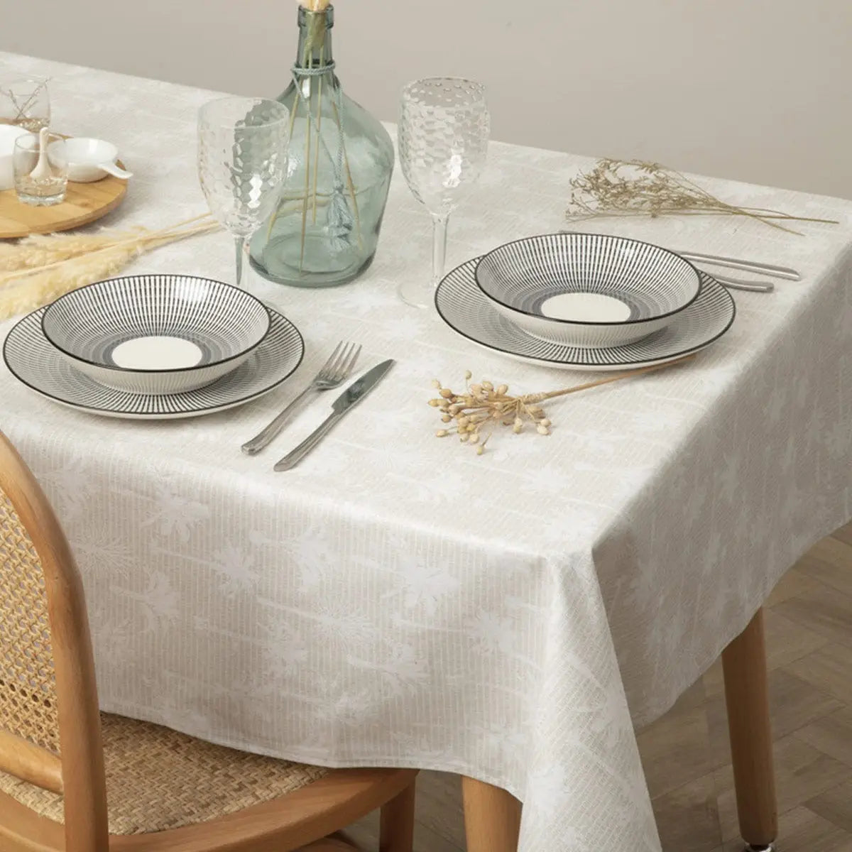 Atmosphera Deluxe Tablecloth / Tablecloth Palm - Washable - 250 x 150 - Beige