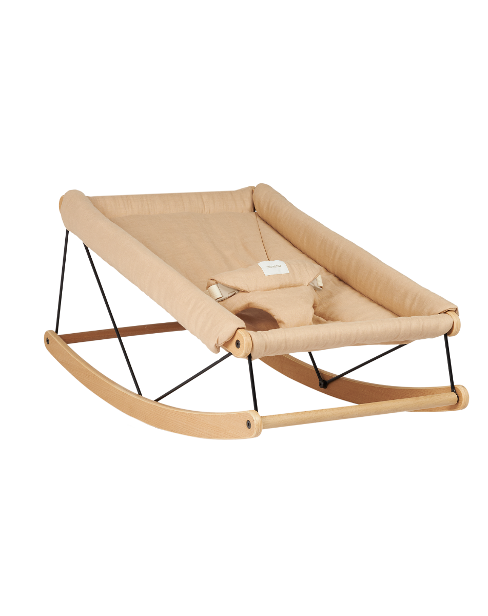 Nobodinoz Growing green Linen bouncer / rocking chair - Sand