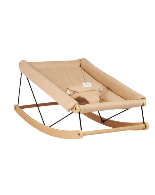 Nobodinoz Growing green Linen bouncer / rocking chair - Sand