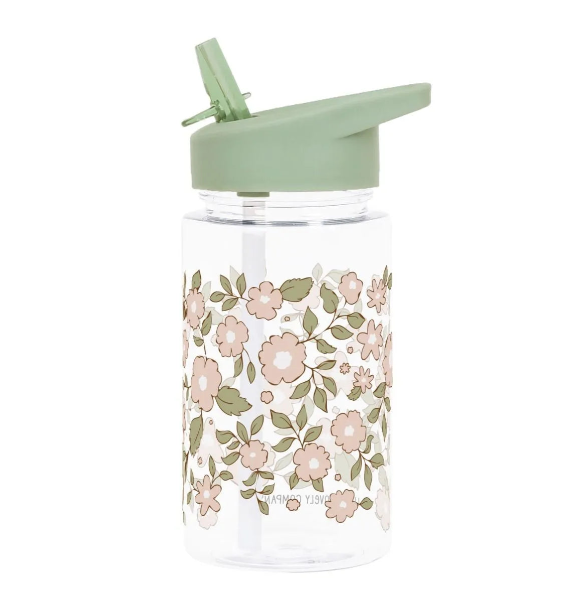 A Little Lovely Company Back to school set - Drinkfles/4 Snackdozen/Lunchbox - Bloesems saliegroen