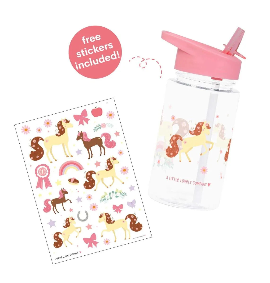 A Little Lovely Company Back to school set - Drinkfles / Lunchbox - Paard