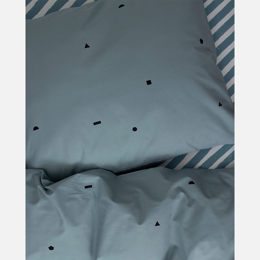 Studio Ditte Duvet cover Blocks 140x220cm - Stone Blue