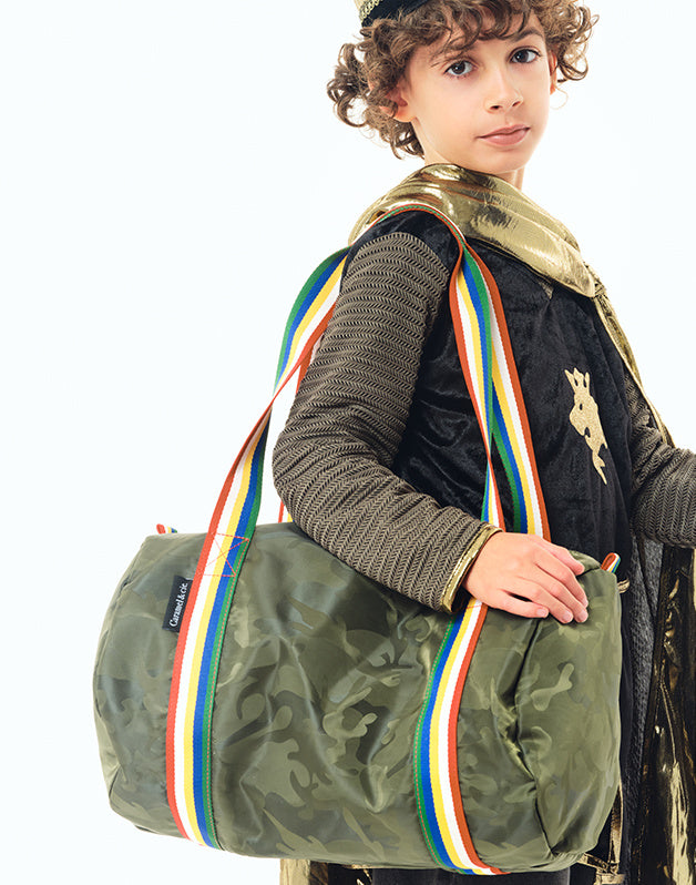 Caramel &amp; Cie Sac Weekend/Sac Duffel - Papillon Camo Vert