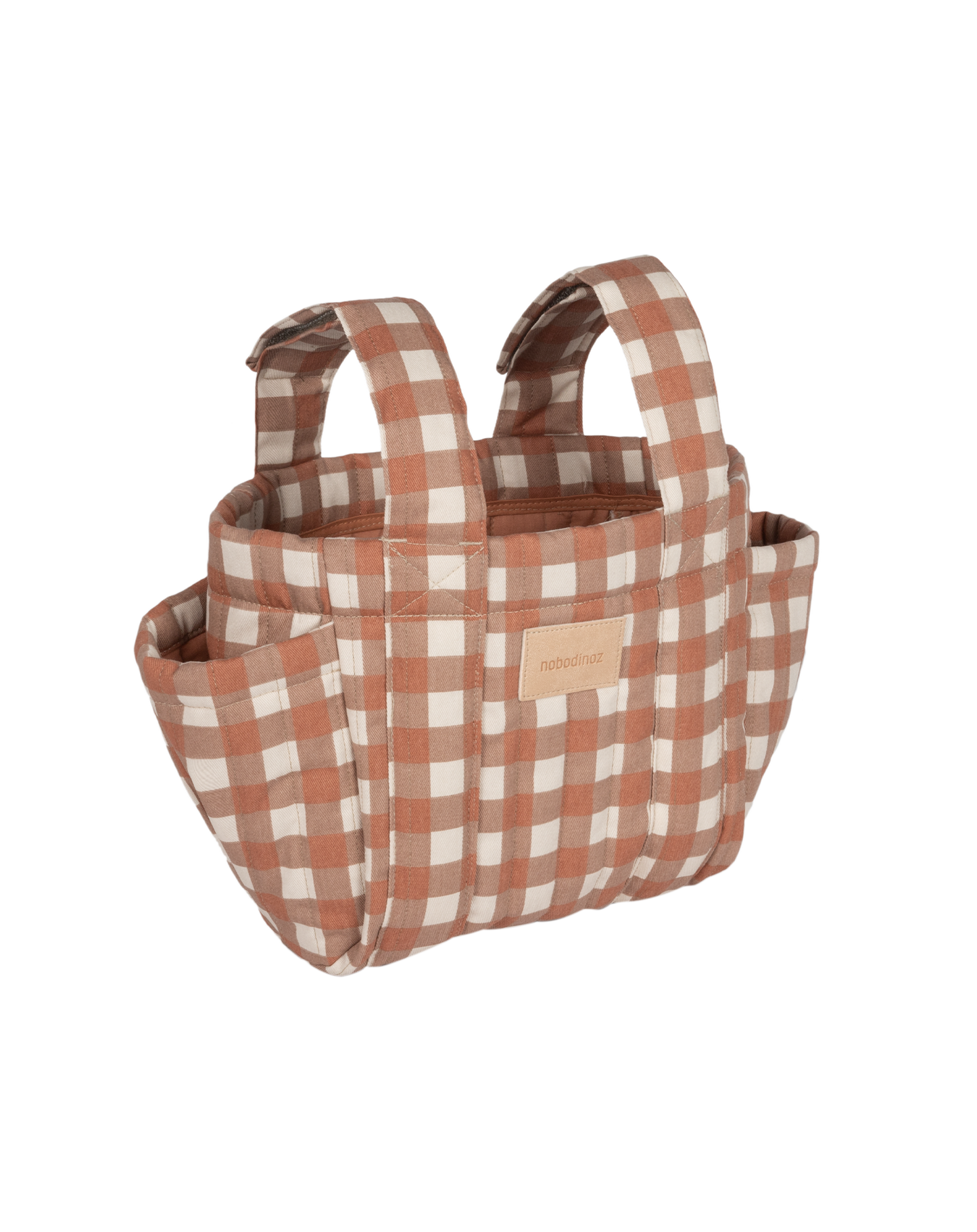 Nobodinoz Hyde Park Kinderwagen organizer 42x22x12cm - Terracotta Checks