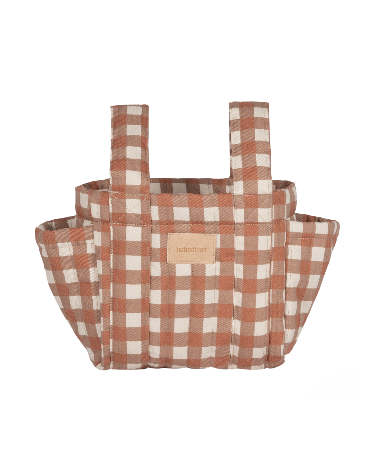 Nobodinoz Hyde Park Kinderwagen organizer 42x22x12cm - Terracotta Checks